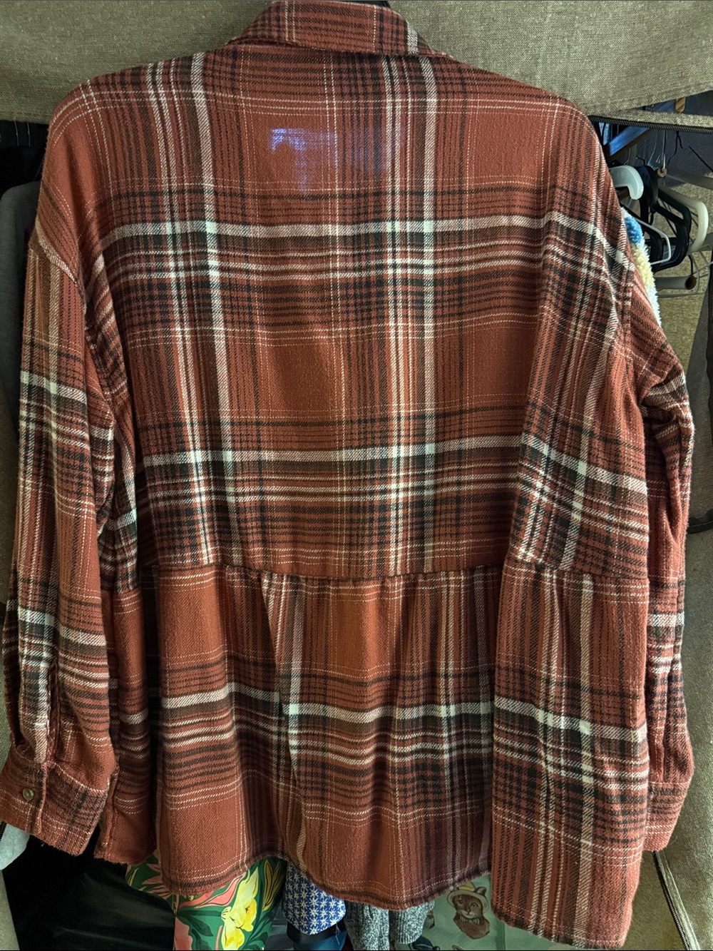 American Eagle Outfitters Rust Plaid Button-Down Shirt - Picture 4 of 4